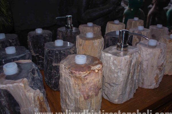 petrified wood soap dispenser